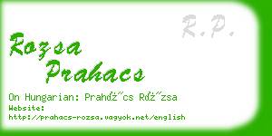 rozsa prahacs business card